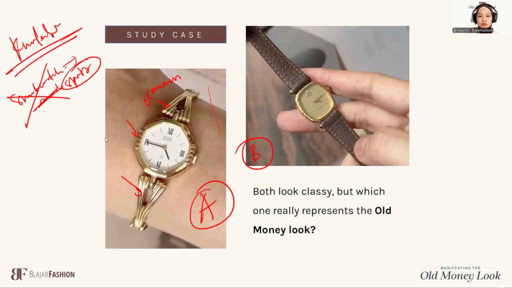 Study case di kelas Old Money Look